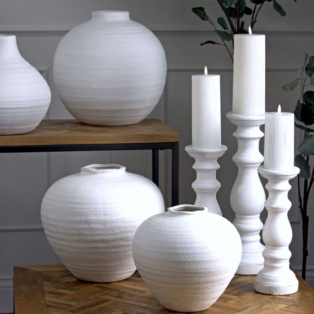 Product photograph of Regola Large Matt White Ceramic Vase from Choice Furniture Superstore.