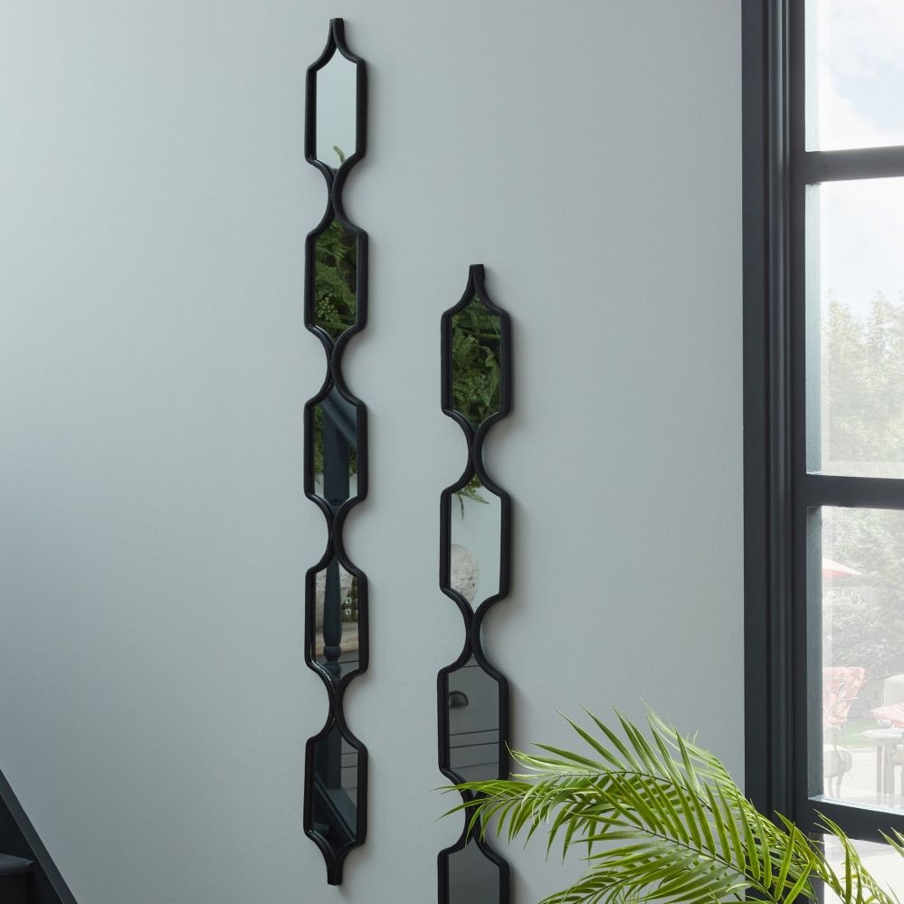 Product photograph of Decorative Black Hanging Mirror from Choice Furniture Superstore.