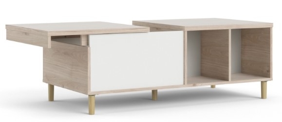 Product photograph of Rome White And Oak Effect Sliding Top Coffee Table from Choice Furniture Superstore.