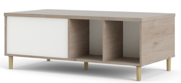 Product photograph of Rome White And Oak Effect Sliding Top Coffee Table from Choice Furniture Superstore.