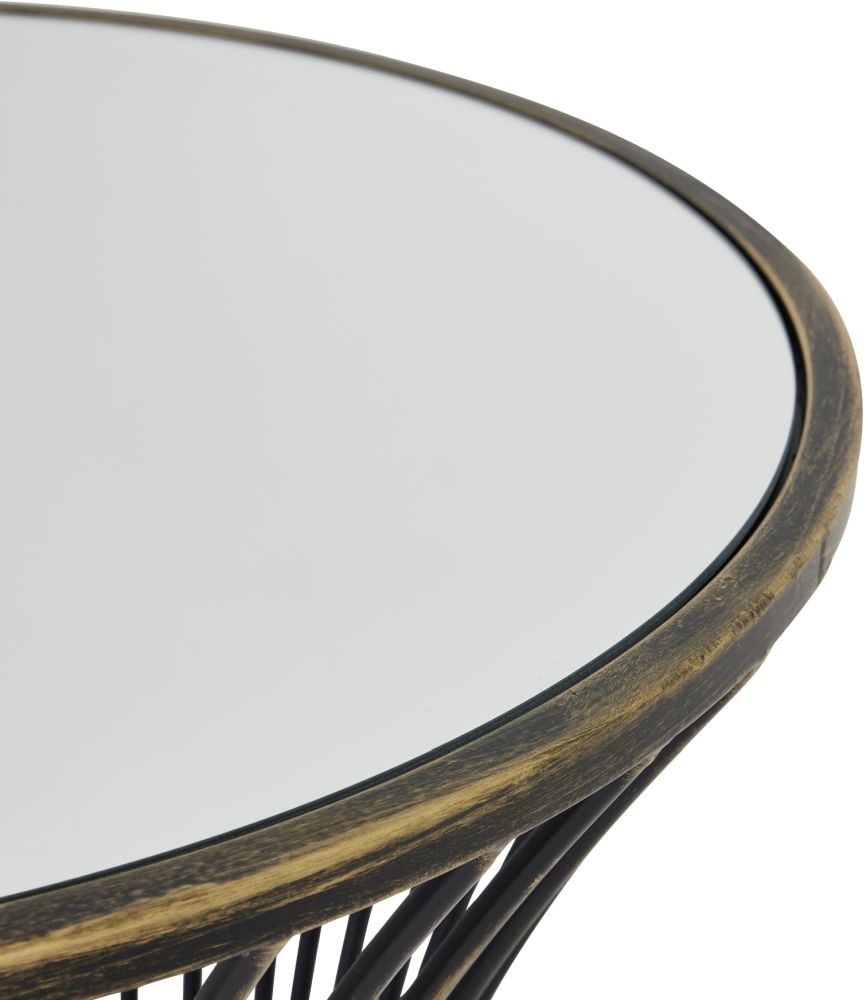 Product photograph of Concaved Mirrored Side Table from Choice Furniture Superstore.