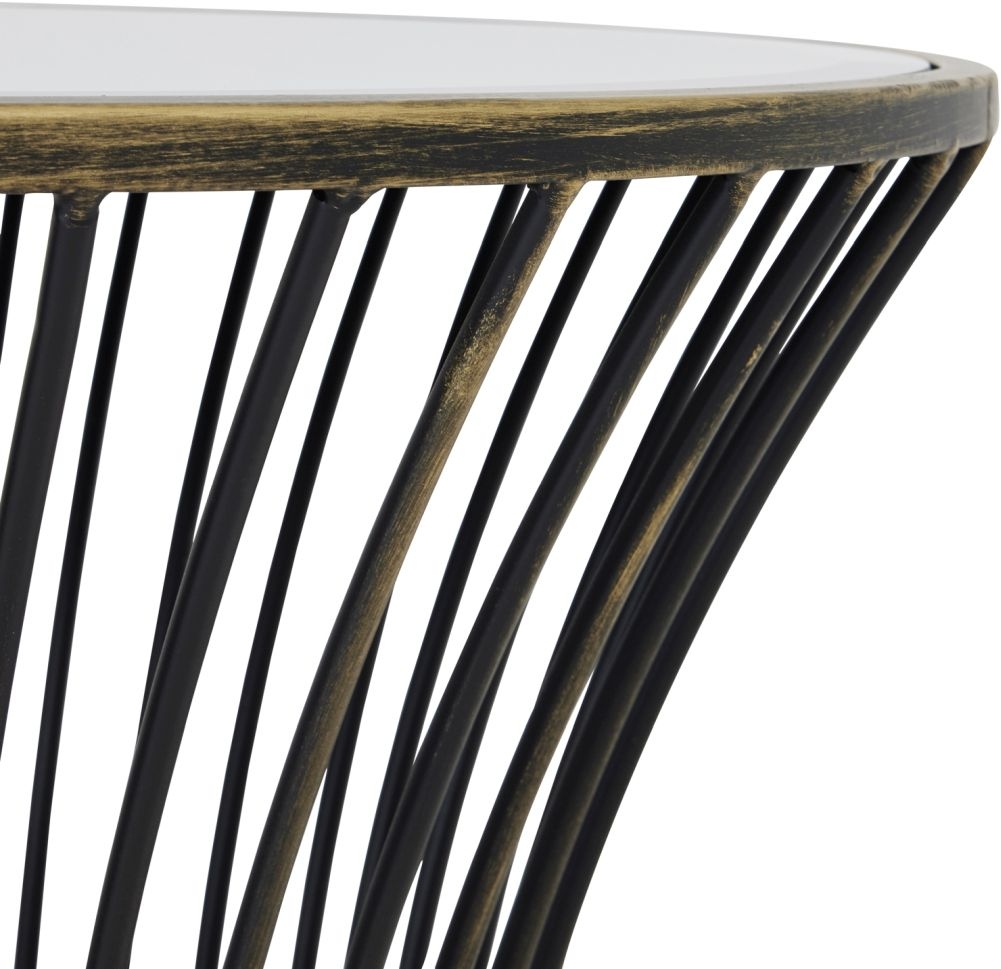 Product photograph of Concaved Mirrored Side Table from Choice Furniture Superstore.