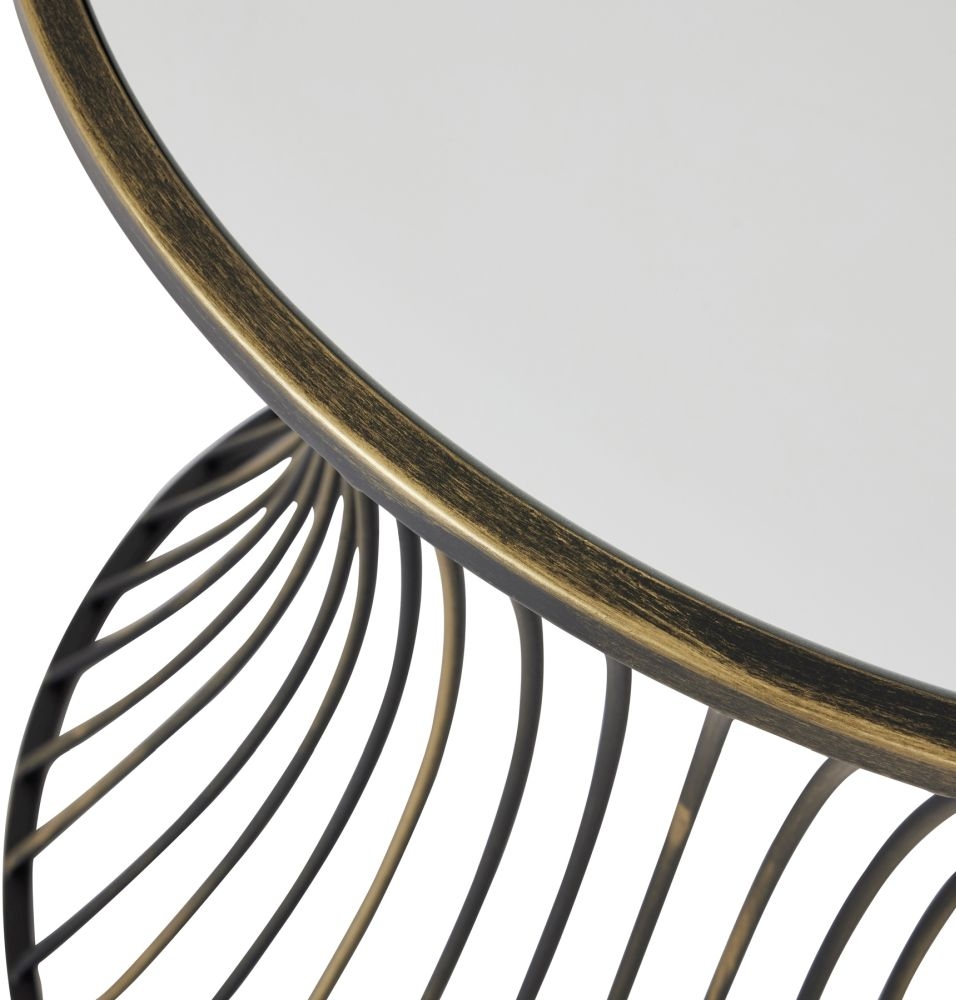 Product photograph of Concaved Mirrored Side Table from Choice Furniture Superstore.