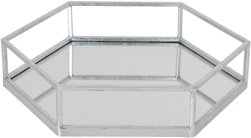 Product photograph of Hill Interiors Silver Hexagon Set Of Two Trays from Choice Furniture Superstore.