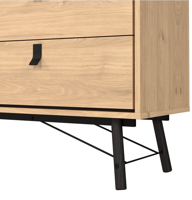 Product photograph of Ry Wide Double Chest Of Drawer 6 Drawer In Jackson Hickory Oak from Choice Furniture Superstore.