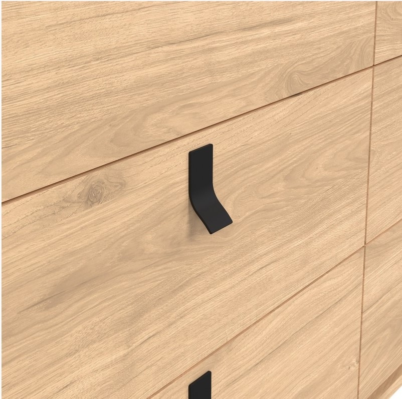 Product photograph of Ry Wide Double Chest Of Drawer 6 Drawer In Jackson Hickory Oak from Choice Furniture Superstore.