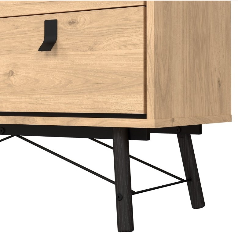 Product photograph of Ry Oak Effect 6 Drawer Chest from Choice Furniture Superstore.