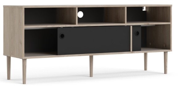 Product photograph of Rome Black And Oak Effect 147cm Tv Unit from Choice Furniture Superstore.