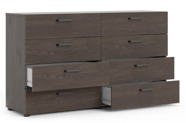 Product photograph of Dallas Dark Oak Effect 8 Drawer Wide Dresser from Choice Furniture Superstore.