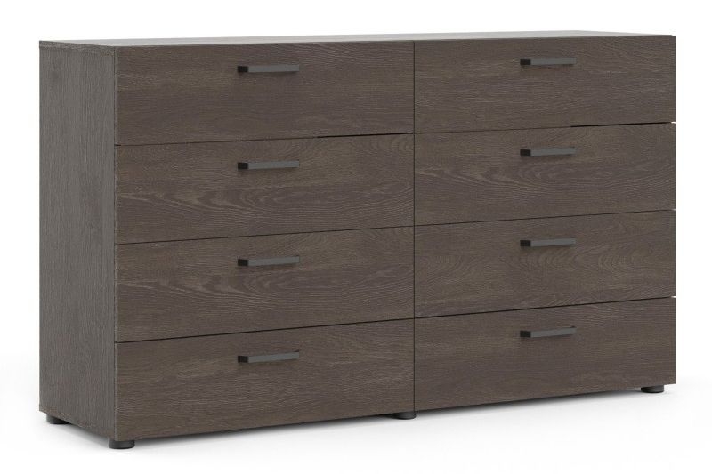 Product photograph of Dallas Dark Oak Effect 8 Drawer Wide Dresser from Choice Furniture Superstore.