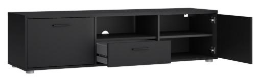 Product photograph of Media Black Tv Unit With 2 Door 1 Drawer 147cm from Choice Furniture Superstore.