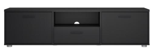 Product photograph of Media Black Tv Unit With 2 Door 1 Drawer 147cm from Choice Furniture Superstore.