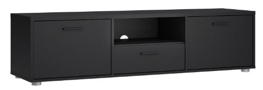 Product photograph of Media Black Tv Unit With 2 Door 1 Drawer 147cm from Choice Furniture Superstore.