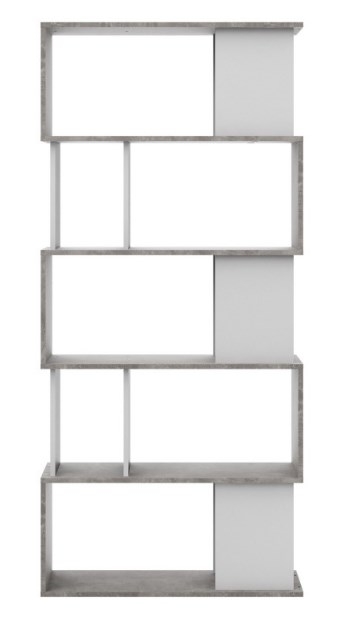 Product photograph of Maze White And Concrete Effect Open Bookcase from Choice Furniture Superstore.