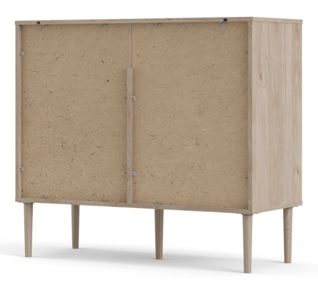 Product photograph of Rome Black And Oak Effect 2 Door Small Sideboard from Choice Furniture Superstore.