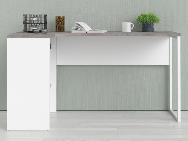 Product photograph of Function Plus White And Grey 2 Drawer Corner Desk from Choice Furniture Superstore.