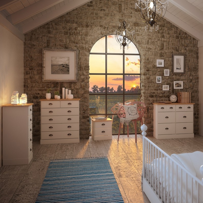 Product photograph of Nola White 5 Drawer Tall Chest from Choice Furniture Superstore.