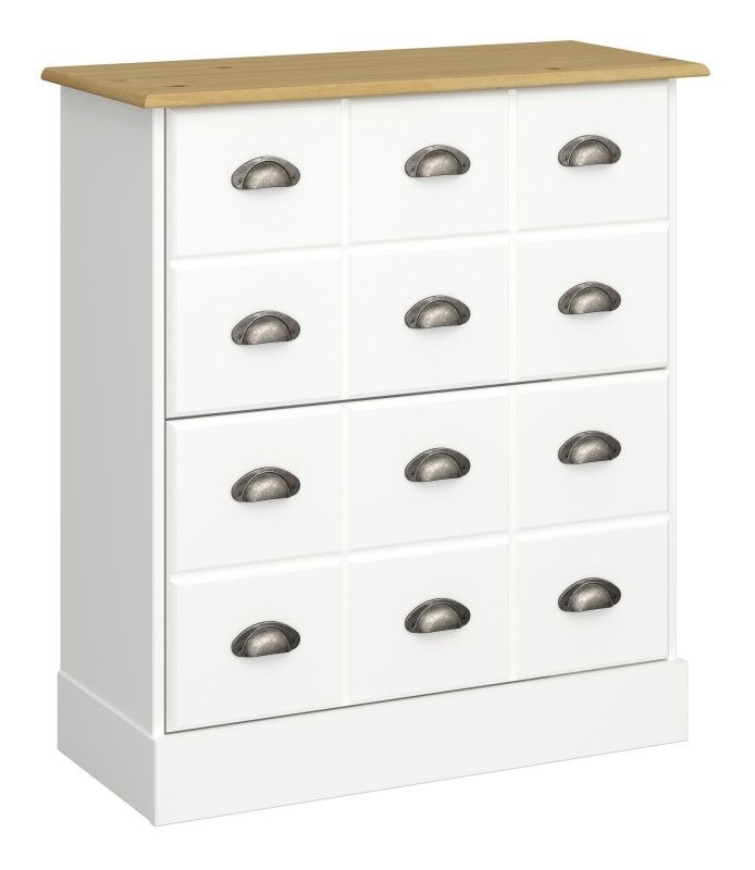 Product photograph of Nola White Multi Drawers Shoe Cabinet from Choice Furniture Superstore.