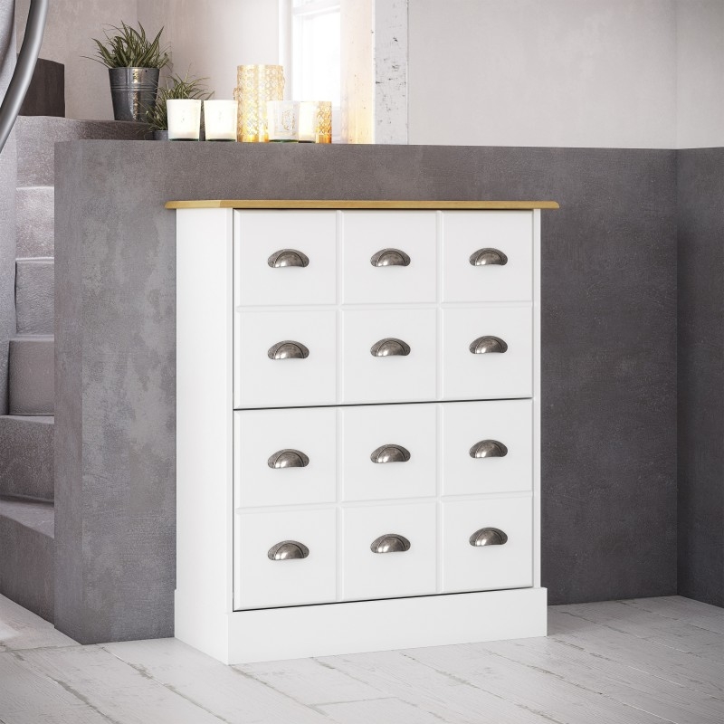 Product photograph of Nola White Multi Drawers Shoe Cabinet from Choice Furniture Superstore.