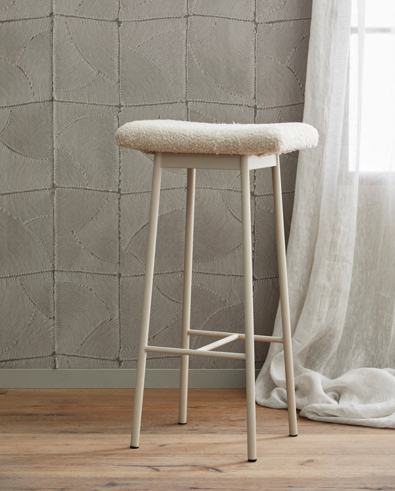 Product photograph of Nordal Zala Beige Upholstered Fabric Bar Stool from Choice Furniture Superstore.