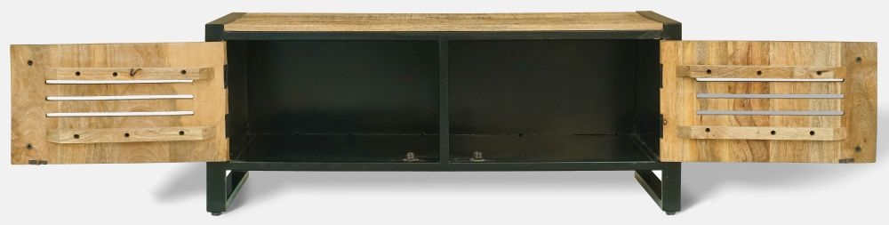 Product photograph of Vellore Industrial Rustic Wood Storage Coffee Table from Choice Furniture Superstore.