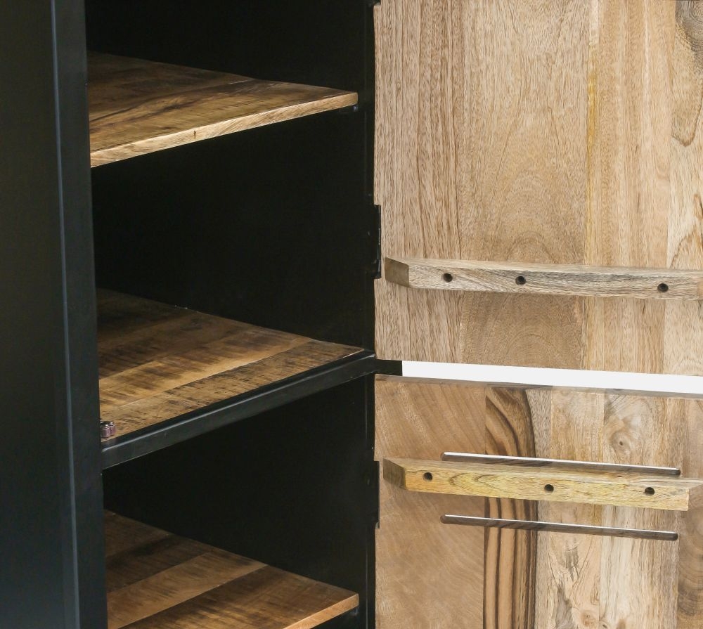 Product photograph of Frais Industrial Rustic Wood Single Hall Cabinet from Choice Furniture Superstore.