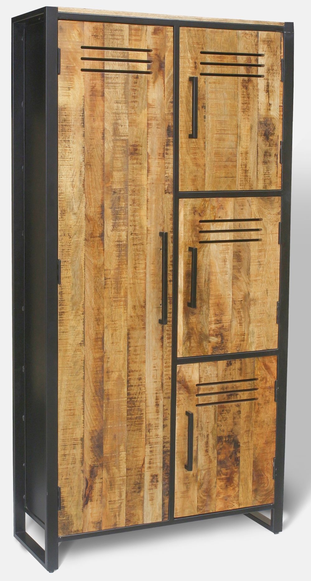 Product photograph of Vellore Industrial Rustic Wood Double Hall Cabinet from Choice Furniture Superstore.