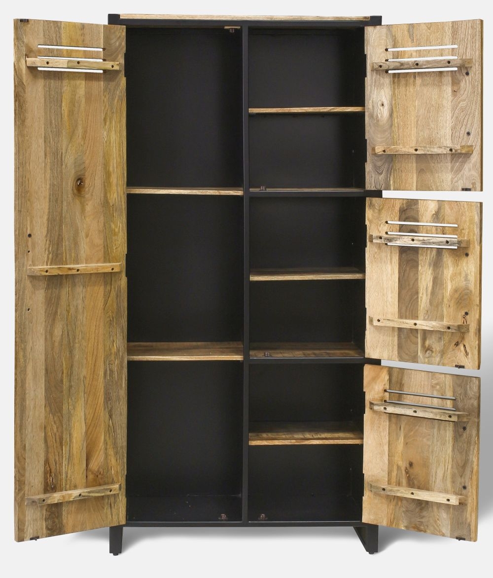 Product photograph of Vellore Industrial Rustic Wood Double Hall Cabinet from Choice Furniture Superstore.