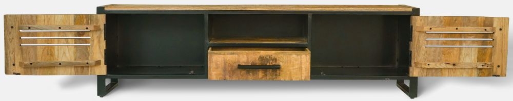 Product photograph of Vellore Industrial Rustic Wood 160cm Tv Unit from Choice Furniture Superstore.