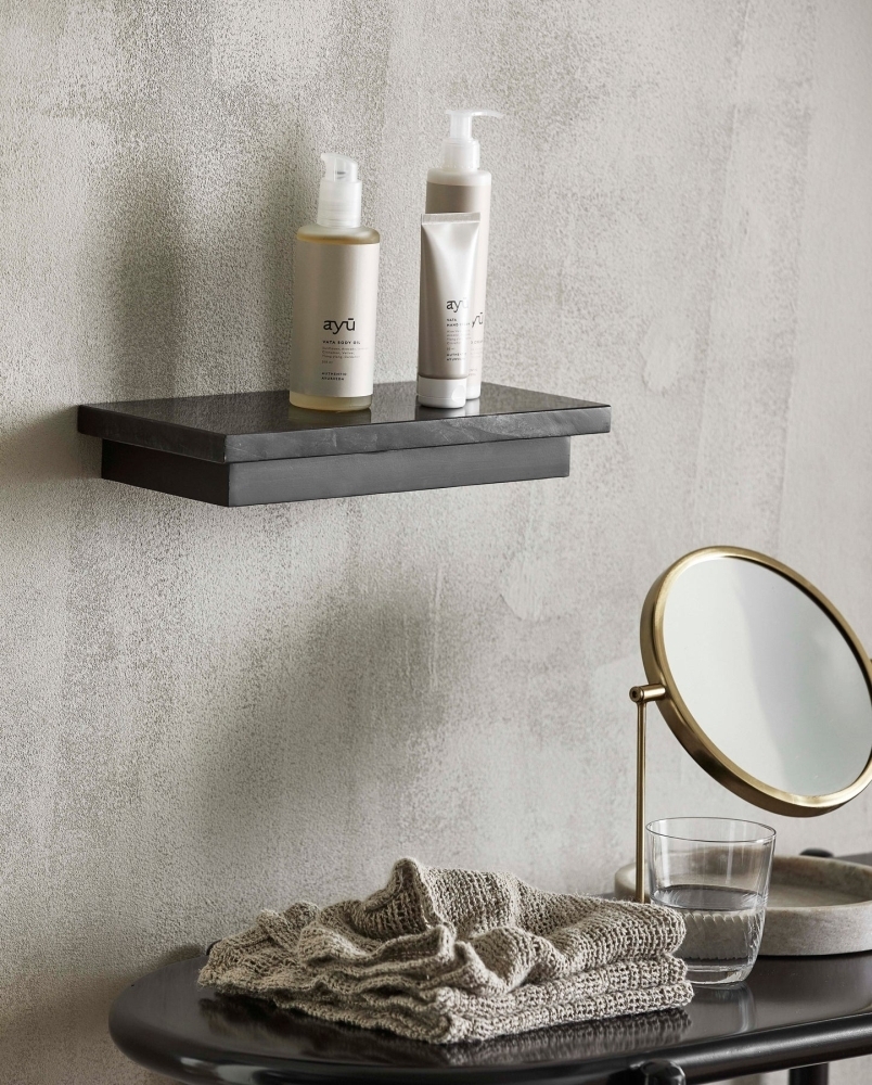 Product photograph of Nordal Pau Black Marble Large Wall Shelf Set Of 2 from Choice Furniture Superstore.