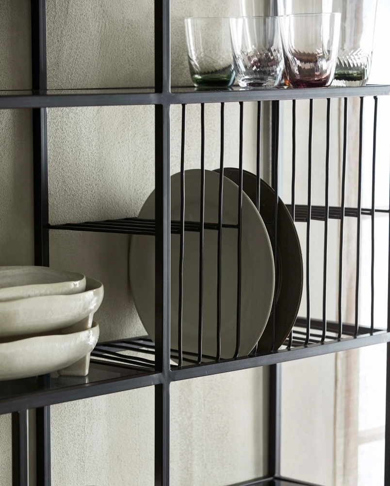 Product photograph of Nordal Rur Black Glass Wall Shelf from Choice Furniture Superstore.