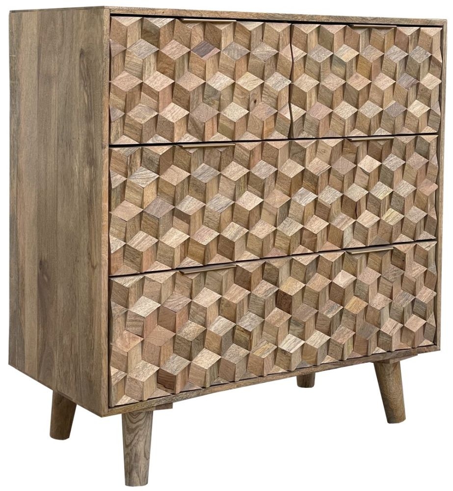 Product photograph of Siana Mango Wood 2 2 Drawer Chest from Choice Furniture Superstore.