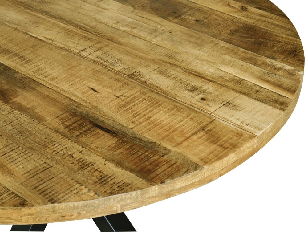 Product photograph of Kumily Mango Wood Dining Table 150cm X 76cm Seats 6 Diners Round Top from Choice Furniture Superstore.