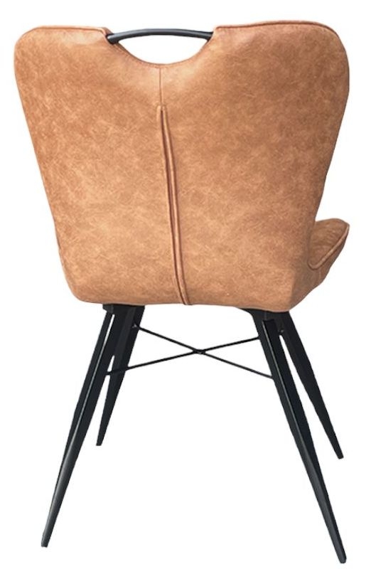 Product photograph of Set Of 2 Palanpur Camel Faux Leather Dining Chair from Choice Furniture Superstore.