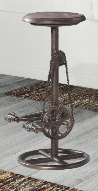 Product photograph of Malpe Industrial Cycle Pedal Round Barstool from Choice Furniture Superstore.
