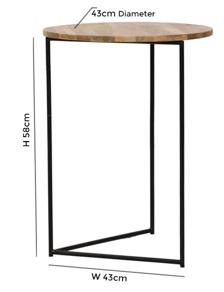 Product photograph of Hampi Mango Wood And Iron Stool - 43cm X 58 Cm from Choice Furniture Superstore.