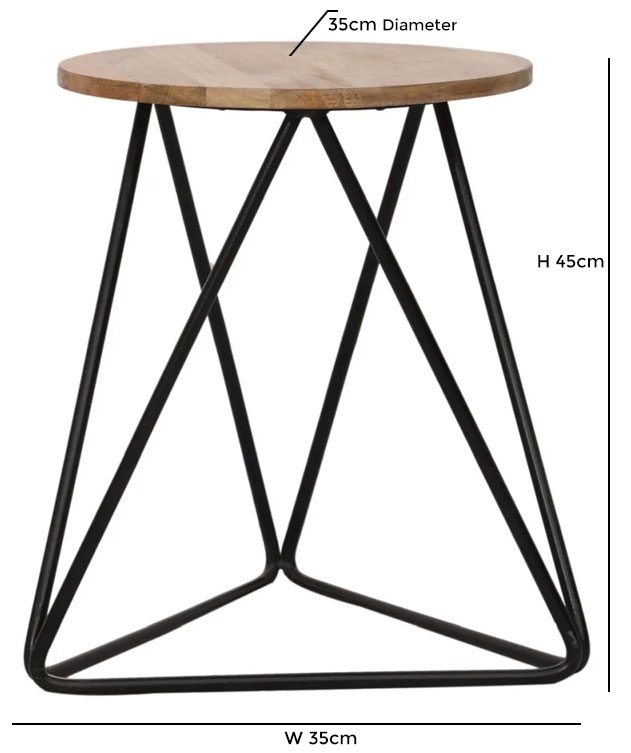 Product photograph of Ravi Mango Wood Round Stool 35cm X 45cm from Choice Furniture Superstore.