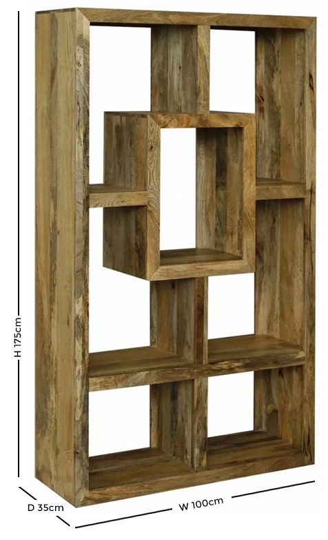 Product photograph of Alwar Walnut Mango Straight Open Bookcase from Choice Furniture Superstore.