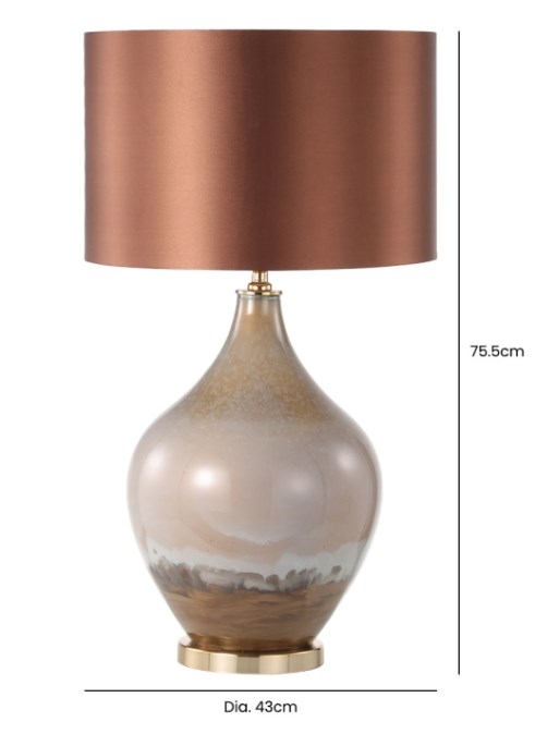 Product photograph of Glass Table Lamp - 43cm from Choice Furniture Superstore.