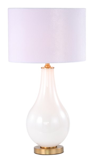 Product photograph of Glass Table Lamp With Velvet Shade from Choice Furniture Superstore.