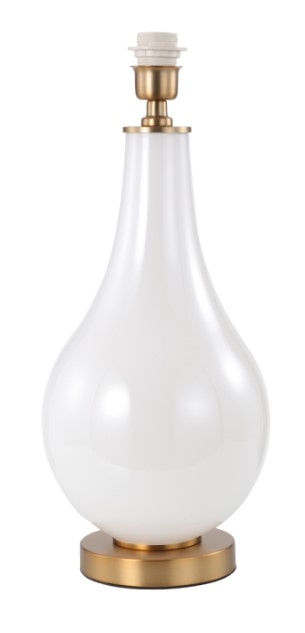 Product photograph of White Pearl Glass Table Lamp With White Velvet Shade from Choice Furniture Superstore.