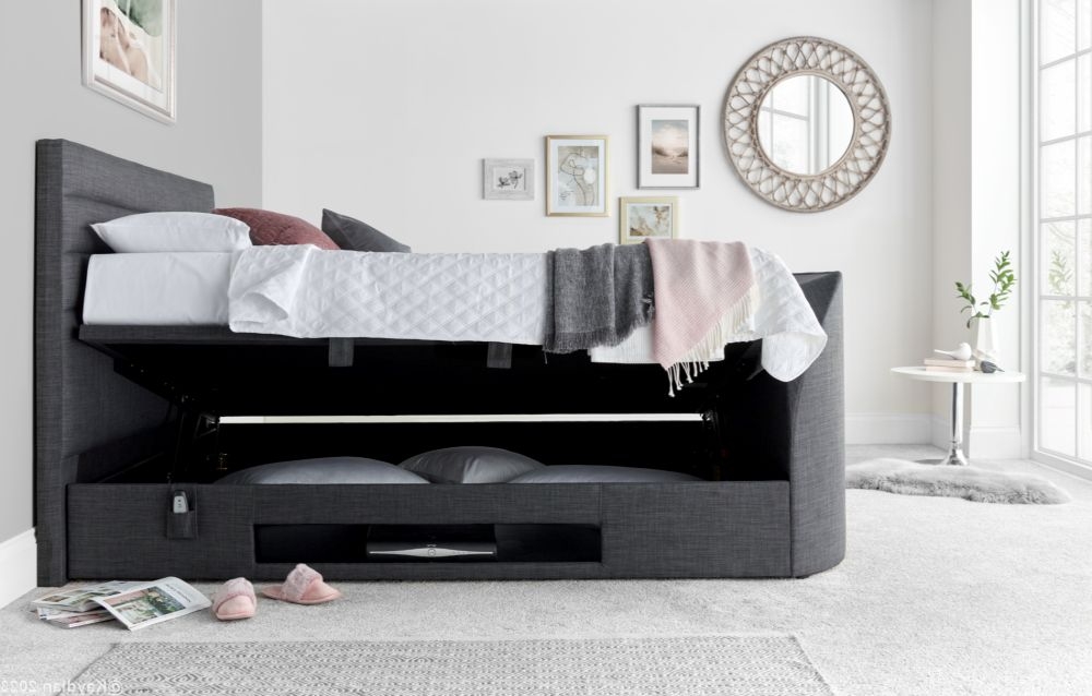 Product photograph of Kaydian Appleton Grey Ottoman Storage Tv Bed from Choice Furniture Superstore.