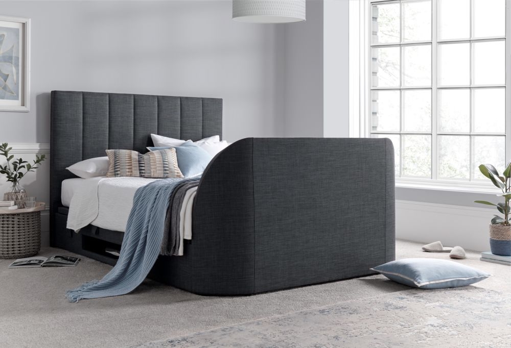 Product photograph of Kaydian Medway Grey Ottoman Storage Tv Bed from Choice Furniture Superstore.