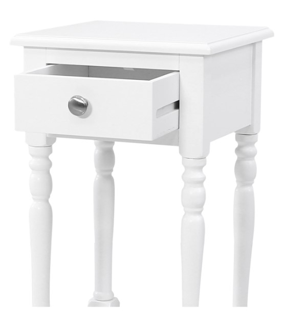 Product photograph of Delta White 1 Drawer Telephone Table from Choice Furniture Superstore.