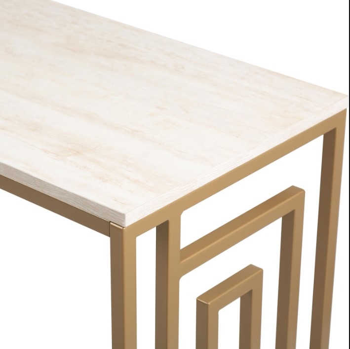 Product photograph of Devon Cream And Gold Console Table from Choice Furniture Superstore.