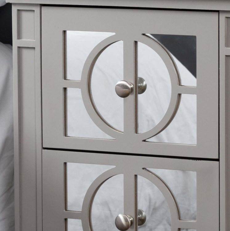 Product photograph of Torino Grey Mirrored 2 Drawer Bedside Cabinet from Choice Furniture Superstore.