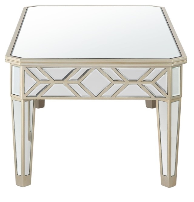 Product photograph of Becca Champagne Geometric Mirrored Coffee Table from Choice Furniture Superstore.