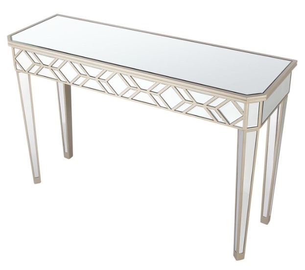 Product photograph of Becca Champagne Geometric Mirrored Coffee Table from Choice Furniture Superstore.