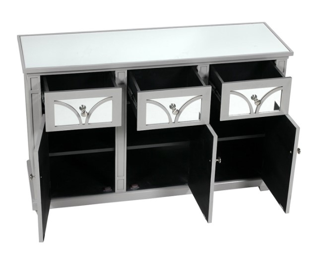 Product photograph of Torino Grey Mirrored 3 Drawer And 3 Door Sideboard from Choice Furniture Superstore.