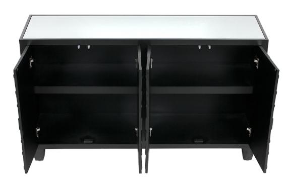 Product photograph of Cirque Black Mirrored 4 Door Sideboard from Choice Furniture Superstore.